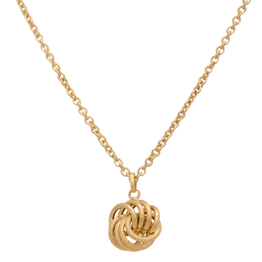 عقد ذهب عيار 18 بتعليقة بتصميم عقدة