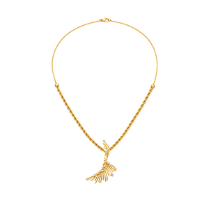 18K Gold Set with Fan Design