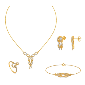 18K Gold Set with Interlocking Design