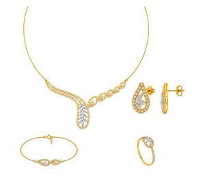 18K Gold Set with Tree Branch Design