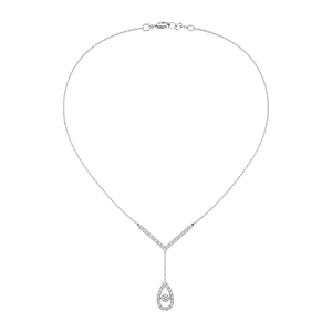 18K White Gold Necklace with Water Droplet Design