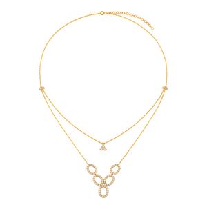 18K Gold Set with Sparkling Circles Design