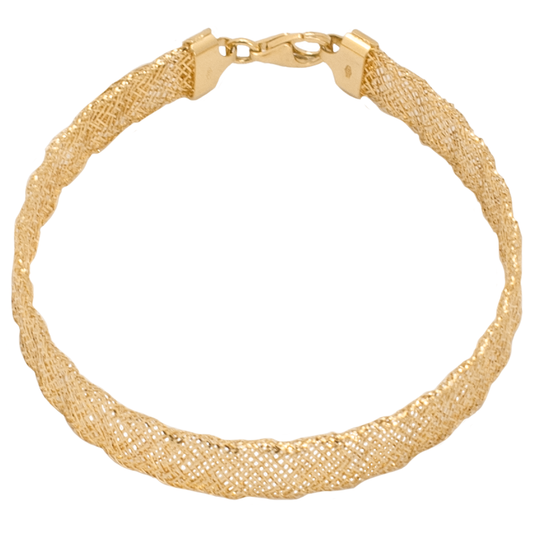 أسورة ذهب عيار 18 بتصميم شبكة