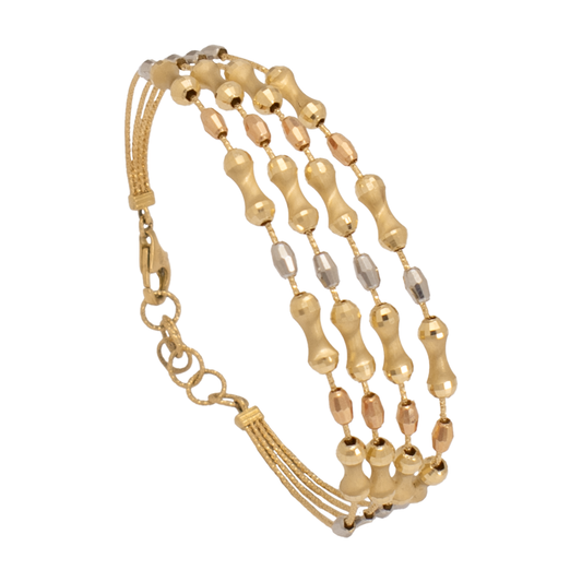 أسورة ذهب عيار 18 بتصميم مجدول في المنتصف