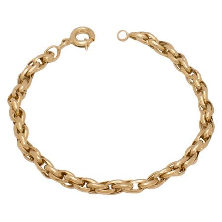 18K Chain Bracelet with Interlocking Braided Design
