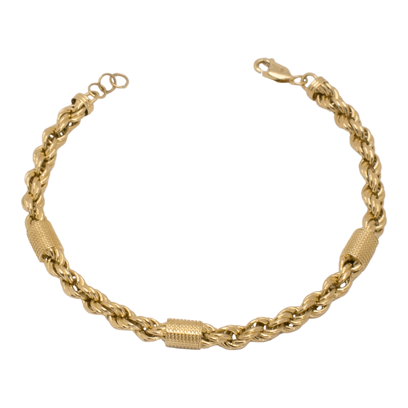 أنسيال ذهب عيار 18 بتصميم مجدول مع قفل محكم