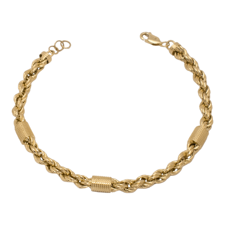 18K Chain Bracelet with Braided Secure Clasp Design