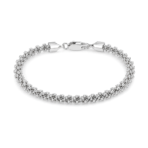 انسيال ذهب ابيض عيار 18 بتصميم خرز