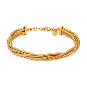 21K Gold Chain Bracelet with Delicate Braided Design
