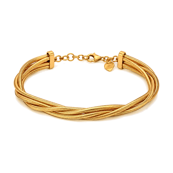 21K Gold Chain Bracelet with Delicate Braided Design