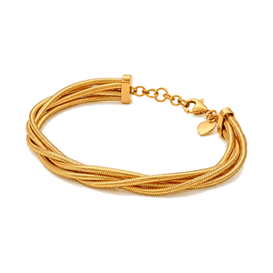 21K Gold Chain Bracelet with Delicate Braided Design