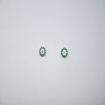 18K Gold Earrings with Distinctive Gemstones Design In Turquoise
