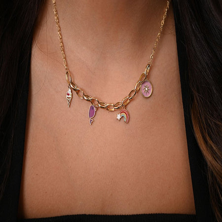 18K Gold Pendant with Assorted Pendants Design