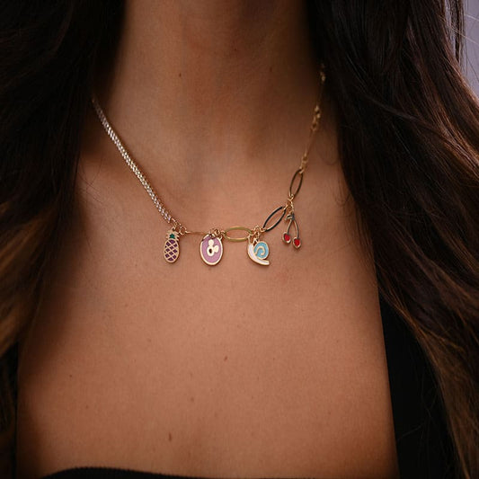 18K Gold Pendant with Cherry Design