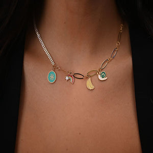 18K Gold Pendant with Assorted Shape Pendants Design