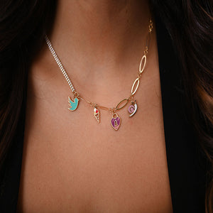 18K Gold Pendant with Pendants Design In Colorful