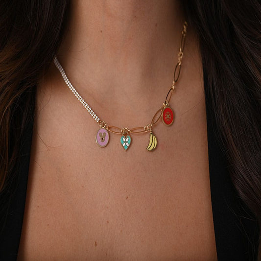 18K Gold Pendant with Your Nature Magic Pendants Design In Colorful