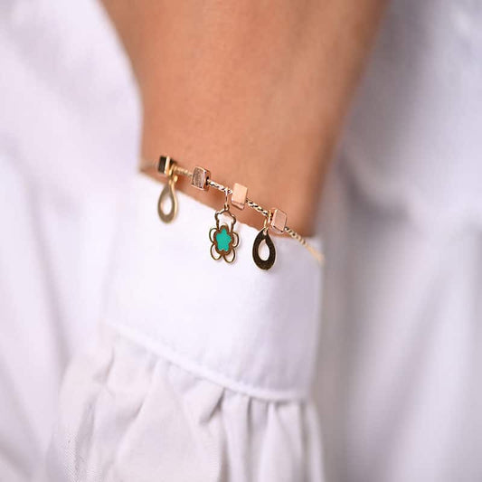 أسورة ذهب أطفال بتعليقة دبدوب