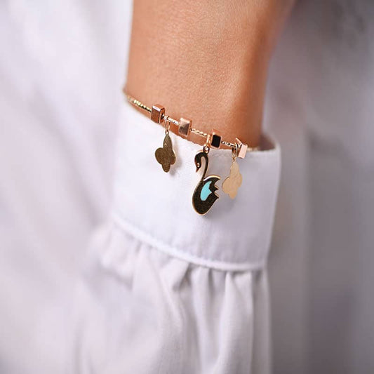 أسورة ذهب أطفال تصميم بجعة