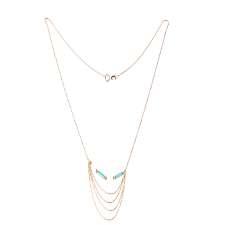 18K Gold Pendant with Elegant Five-Piece Design