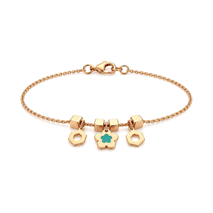 18K Gold Kids Bracelet with Roses Design