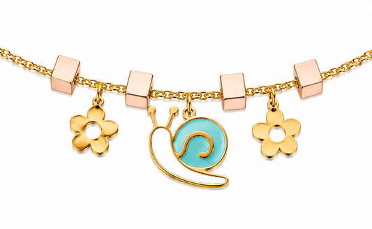 18K Gold Kids Bracelet with Snail Shape Design