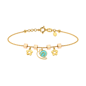 18K Gold Kids Bracelet with Snail Shape Design