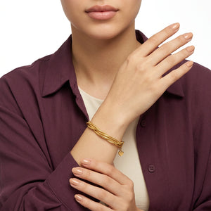 21K Gold Chain Bracelet with Delicate Braided Design
