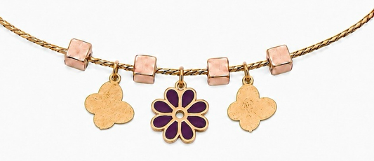 18K Gold Kids Bracelet with Rose Butterfly Design