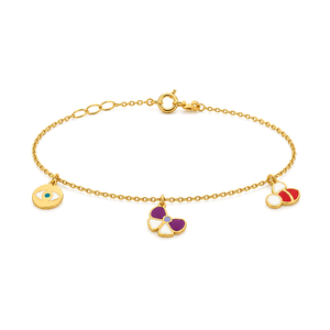 18K Gold Kids Chain Bracelet with Butterfly Design