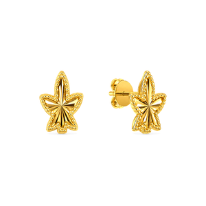18K Gold Earrings with Starfish Design
