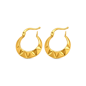 21K Gold Earrings with Zigzag Design
