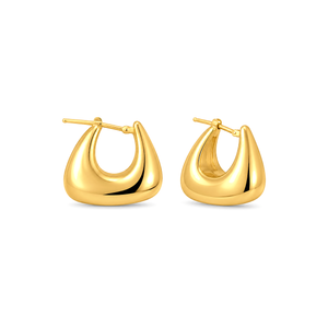 18K Gold Earrings with Hoop Design
