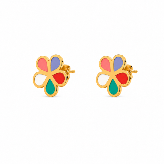 18K Gold Butterfly Design Jewelry Set For Kids