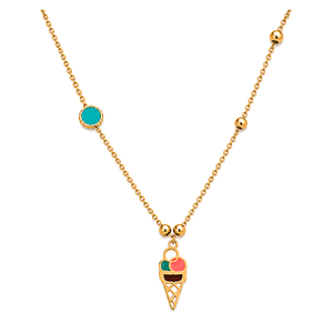 18K Gold Kids' Jewelry Set With Ice Cream Design