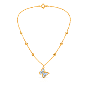 18K Gold Kids Set with Butterfly and Beads Design