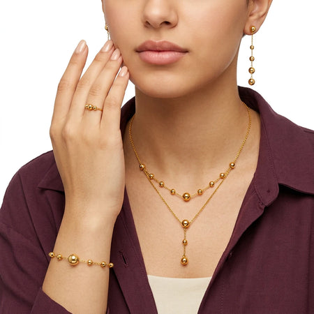 21k gold set hanging ball