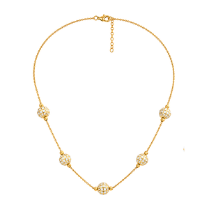 18K Gold Half Set with Five Beads Design