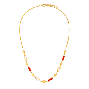 18K Gold Half Set with Rectangular Design In Colorful