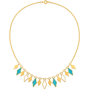 18K Gold Half Set with Delicate Colorful Designs