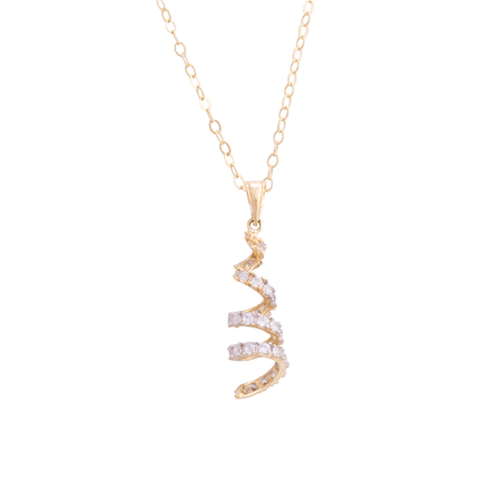 18K Gold Pendant with Spiral Design
