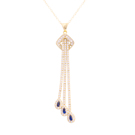 18K Gold Pendant with Teardrop Design