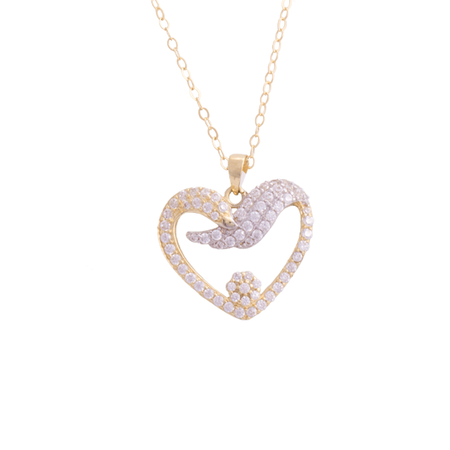 18K Gold Pendant with Heart Design
