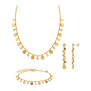 18K Gold Half Set with Assorted Pendants Design