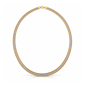 18K Gold Necklace with Braided Thick Design