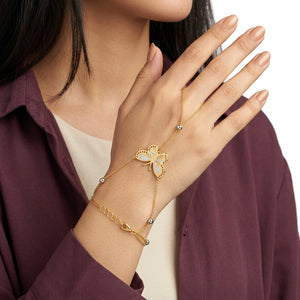 أسورة كف ذهب عيار 21 بتصميم فراشة