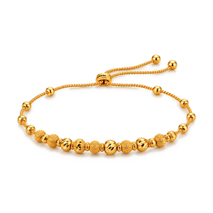 21k Gold Adjustable Beaded Bracelet