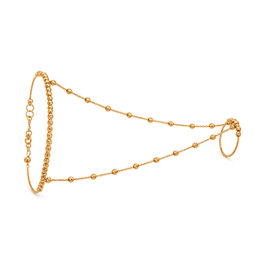 21K Gold Palm with Double Beaded Chain Design