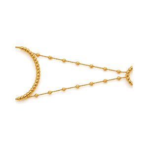 21K Gold Palm with Double Beaded Chain Design