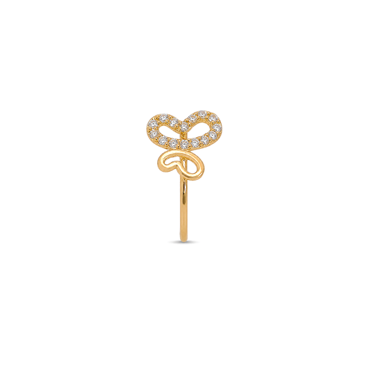 18K Gold Ring with Butterfly Wing Design